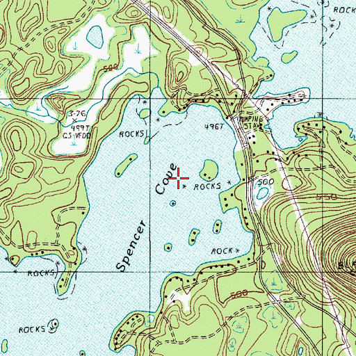 Topographic Map of Spencer Cove, ME