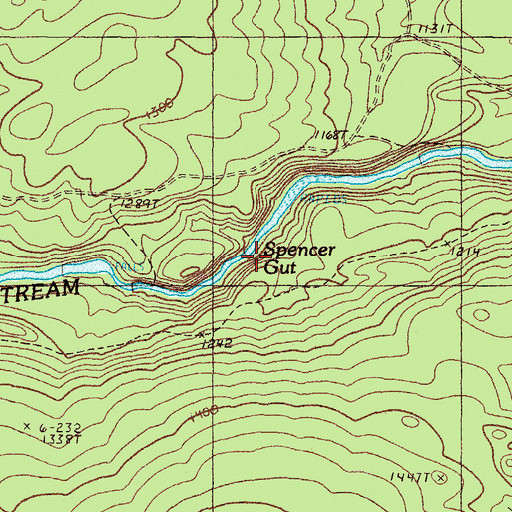 Topographic Map of Spencer Gut, ME