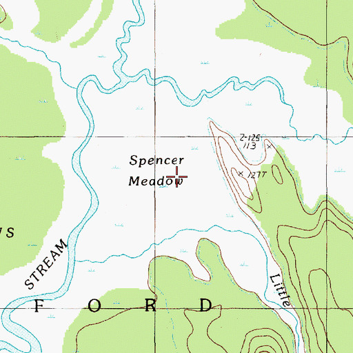 Topographic Map of Spencer Meadow, ME