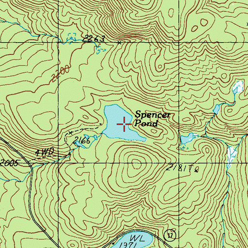 Topographic Map of Spencer Pond, ME