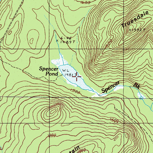 Topographic Map of Spencer Pond, ME