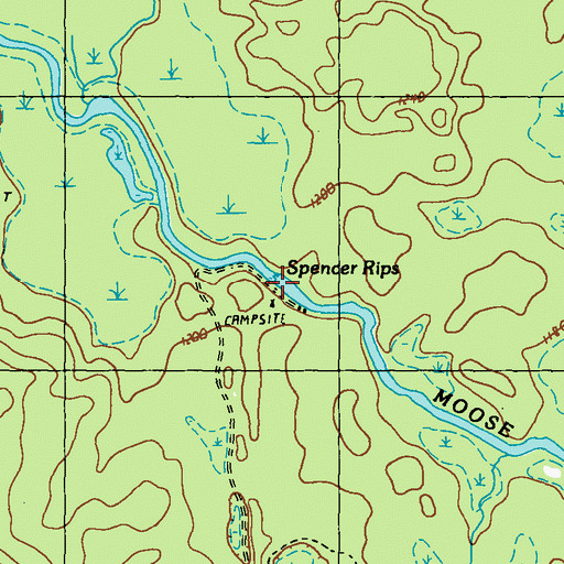 Topographic Map of Spencer Rips, ME