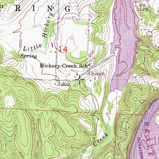 Topographic Map of Creech, AR