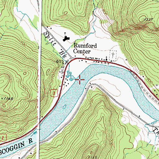 Topographic Map of Split Brook, ME