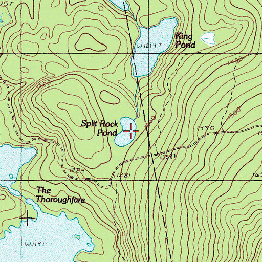 Topographic Map of Split Rock Pond, ME