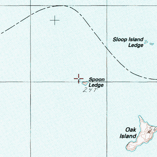 Topographic Map of Spoon Ledge, ME