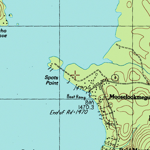 Topographic Map of Spots Point, ME