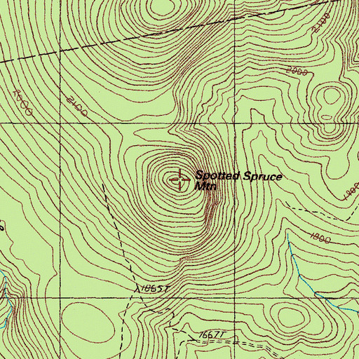 Topographic Map of Spotted Spruce Mountain, ME