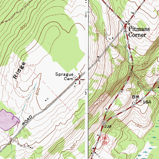 Topographic Map of Sprague Cemetery, ME