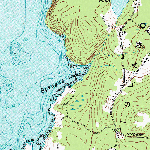 Topographic Map of Sprague Cove, ME
