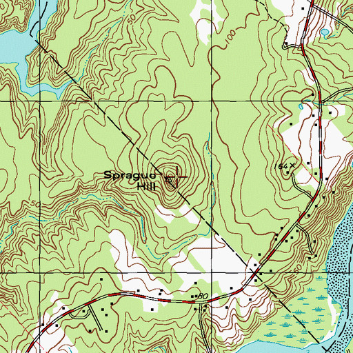 Topographic Map of Sprague Hill, ME