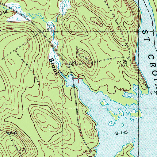 Topographic Map of Sprague Meadow Brook, ME