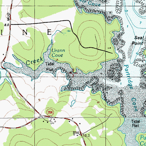Topographic Map of Spring Brook, ME