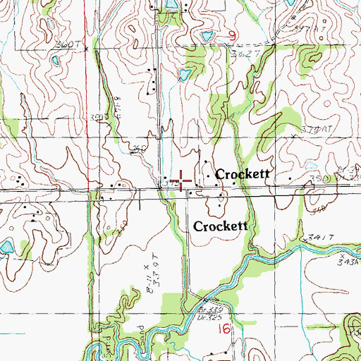 Topographic Map of Crockett, AR