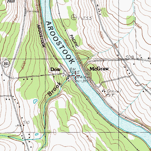 Topographic Map of Spring Brook, ME