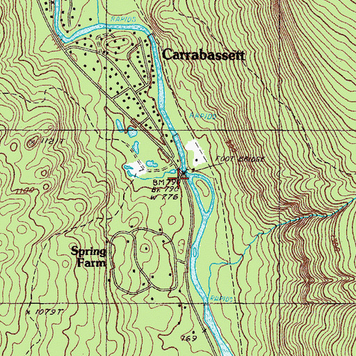 Topographic Map of Spring Farm, ME