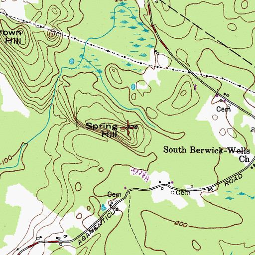 Topographic Map of Spring Hill, ME
