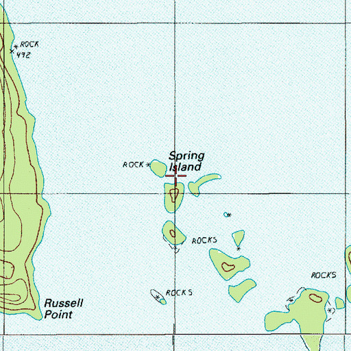 Topographic Map of Spring Island, ME