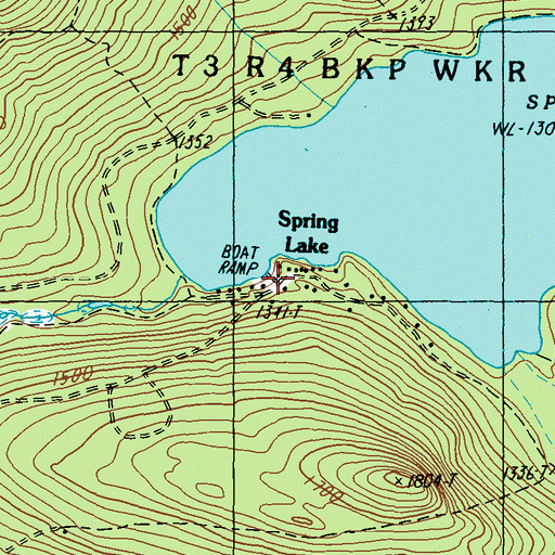 Topographic Map of Spring Lake, ME