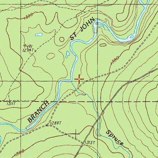 Topographic Map of Spruce Brook, ME