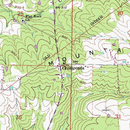 Topographic Map of Crossroads, AR
