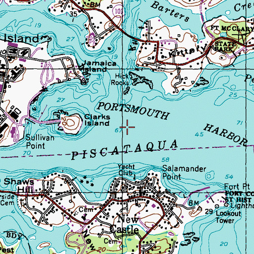 Topographic Map of Spruce Creek, ME