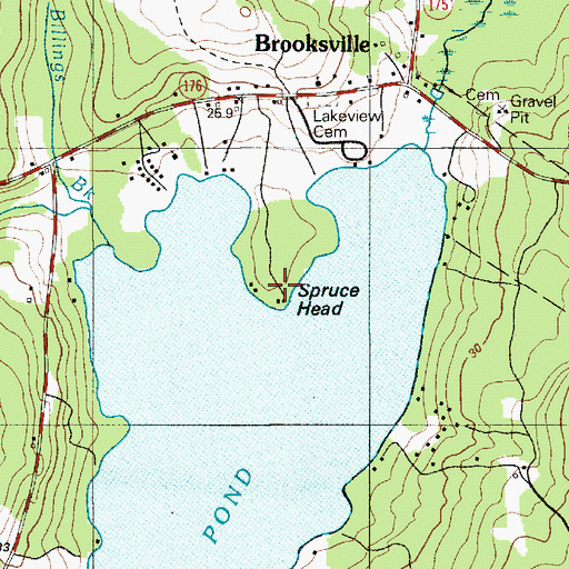 Topographic Map of Spruce Head, ME