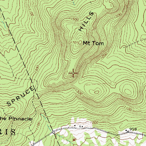 Topographic Map of Spruce Hills, ME