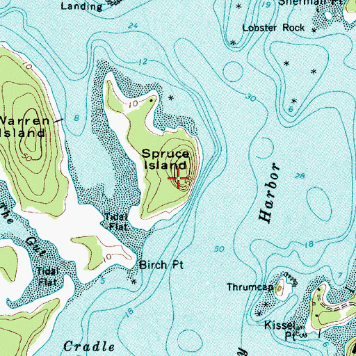Topographic Map of Spruce Island, ME