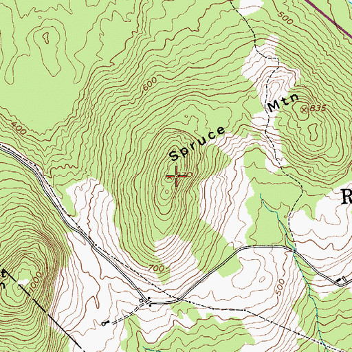 Topographic Map of Spruce Mountain, ME