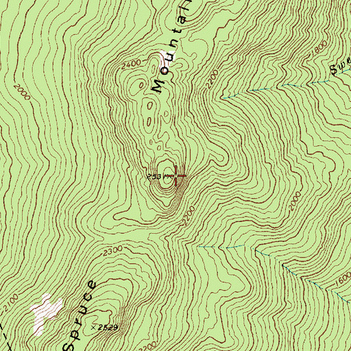 Topographic Map of Spruce Mountain, ME