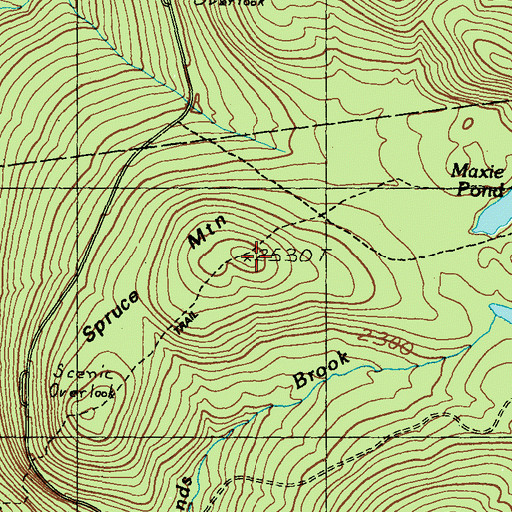 Topographic Map of Spruce Mountain, ME