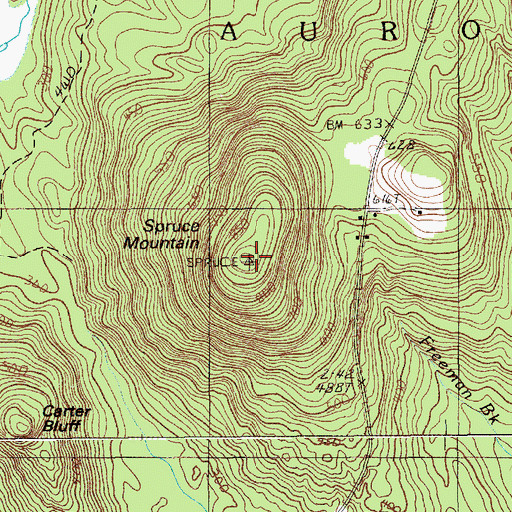 Topographic Map of Spruce Mountain, ME