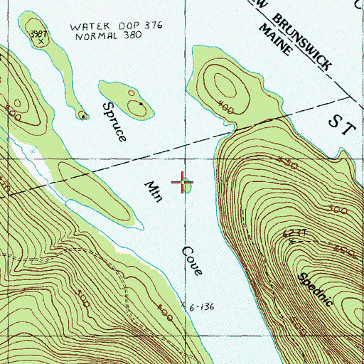 Topographic Map of Spruce Mountain Cove, ME