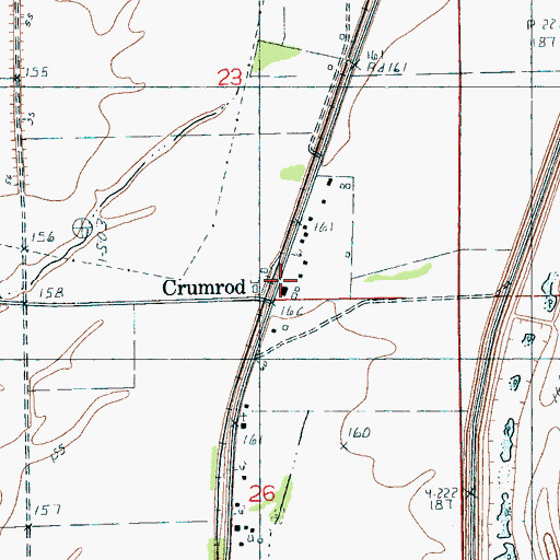 Topographic Map of Crumrod, AR