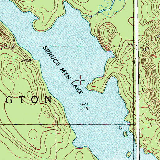 Topographic Map of Spruce Mountain Lake, ME