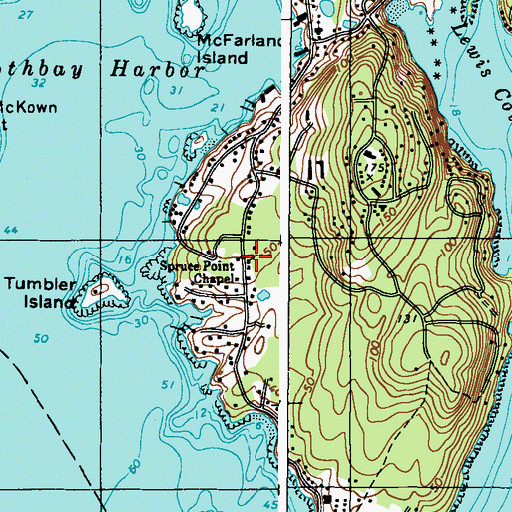 Topographic Map of Spruce Point Chapel, ME