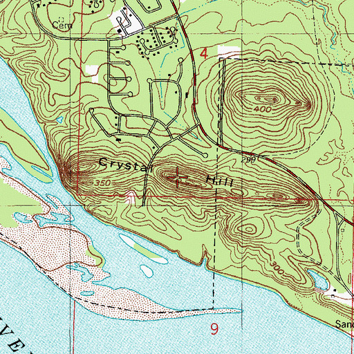 Topographic Map of Crystal Hill, AR
