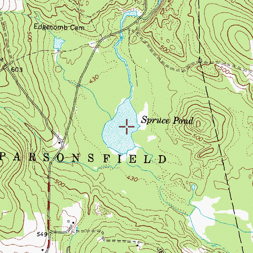 Topographic Map of Spruce Pond, ME