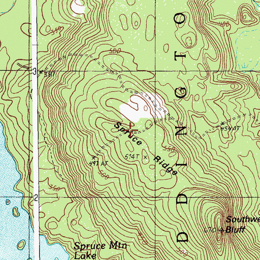 Topographic Map of Spruce Ridge, ME