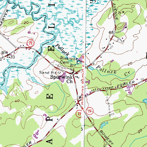 Topographic Map of Spurwink Church, ME