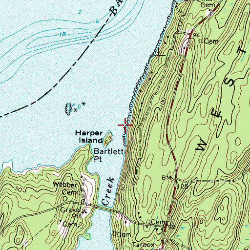 Topographic Map of Squam Creek, ME