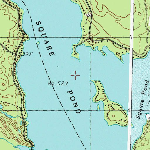 Topographic Map of Square Pond, ME