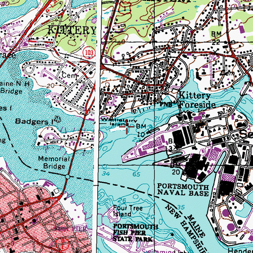 Topographic Map of Wattlebury Island, ME