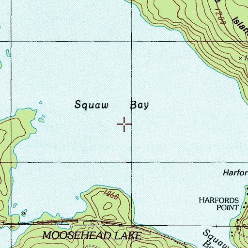 Topographic Map of Moose Bay, ME