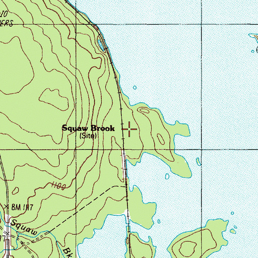 Topographic Map of Moose Brook, ME