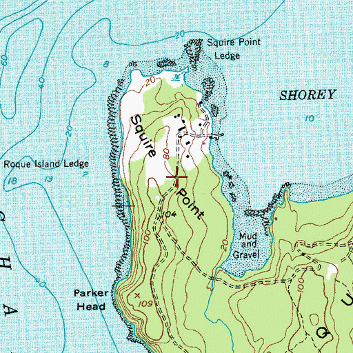 Topographic Map of Squire Point, ME