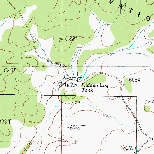 Topographic Map of Hidden Log Tank, AZ
