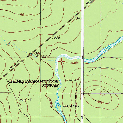 Topographic Map of Squirrel Brook, ME