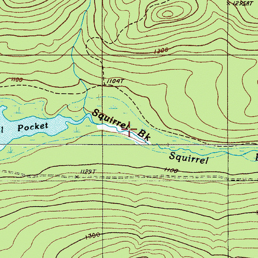 Topographic Map of Squirrel Brook, ME